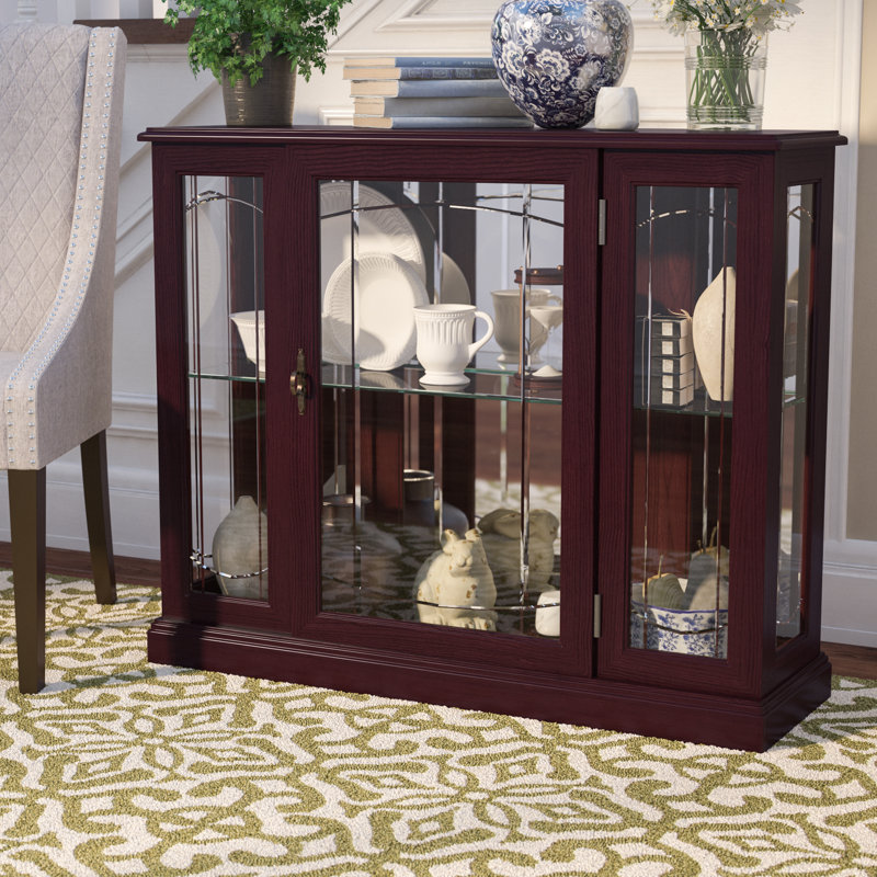 Purvoche Lighted Console Curio Cabinet Reviews Birch Lane